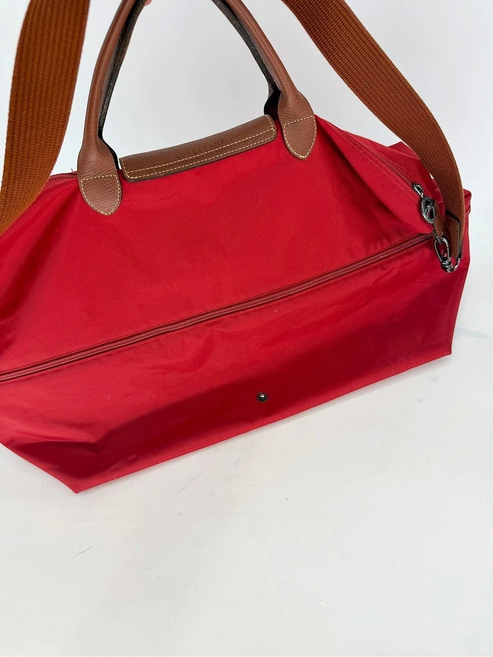 Longchamp Le Pliage Expandable Large Travel Duffle in Red - Picture 8 of 16